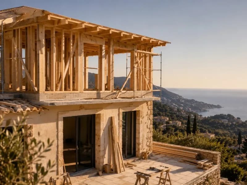 Extension en ossature bois greffée sur une maison méditerranéenne